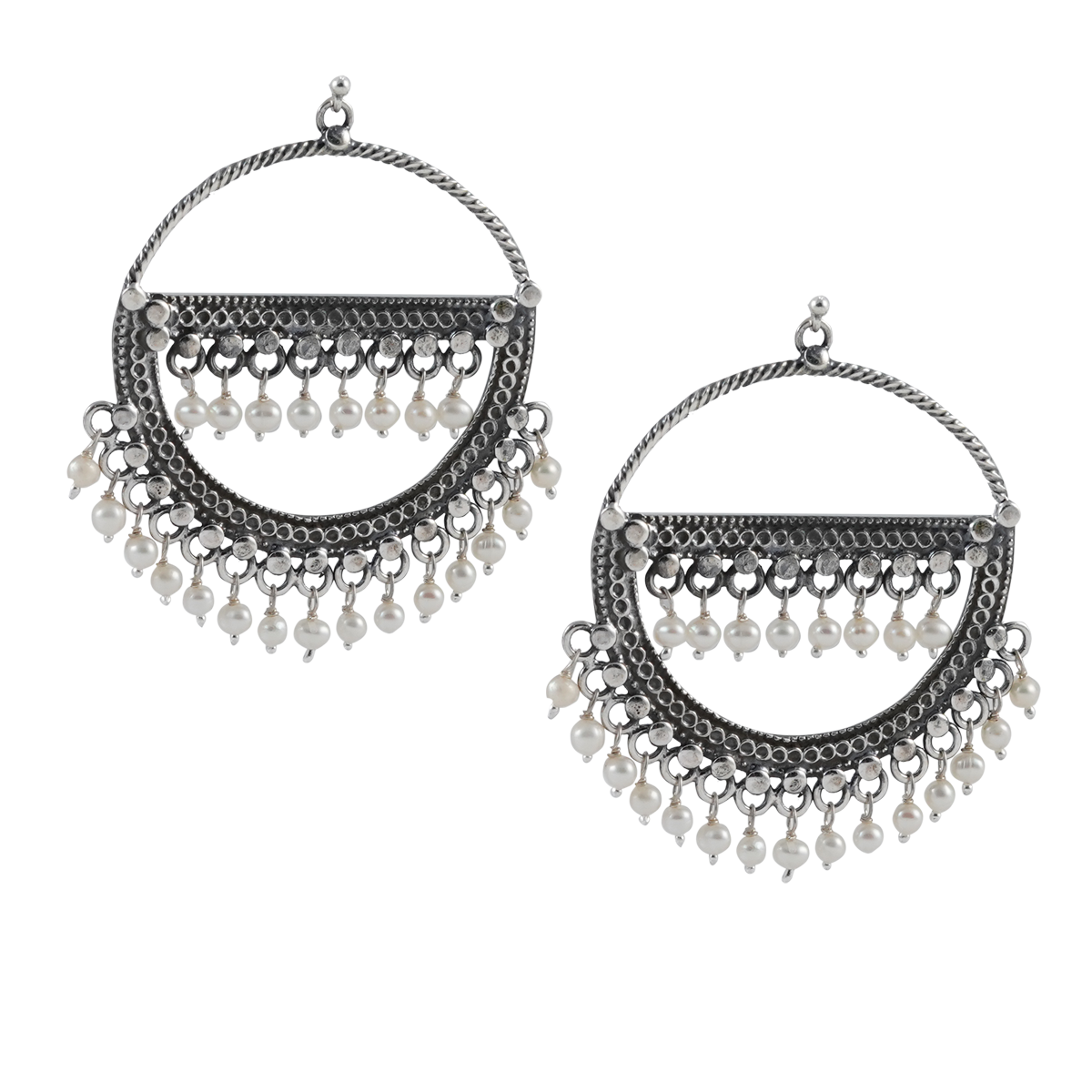 Aarish Loop Silver Earrings
