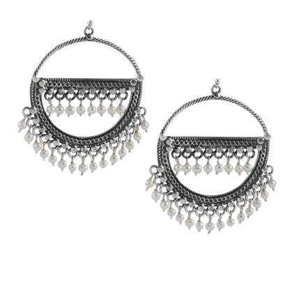 Aarish Loop Silver Earrings