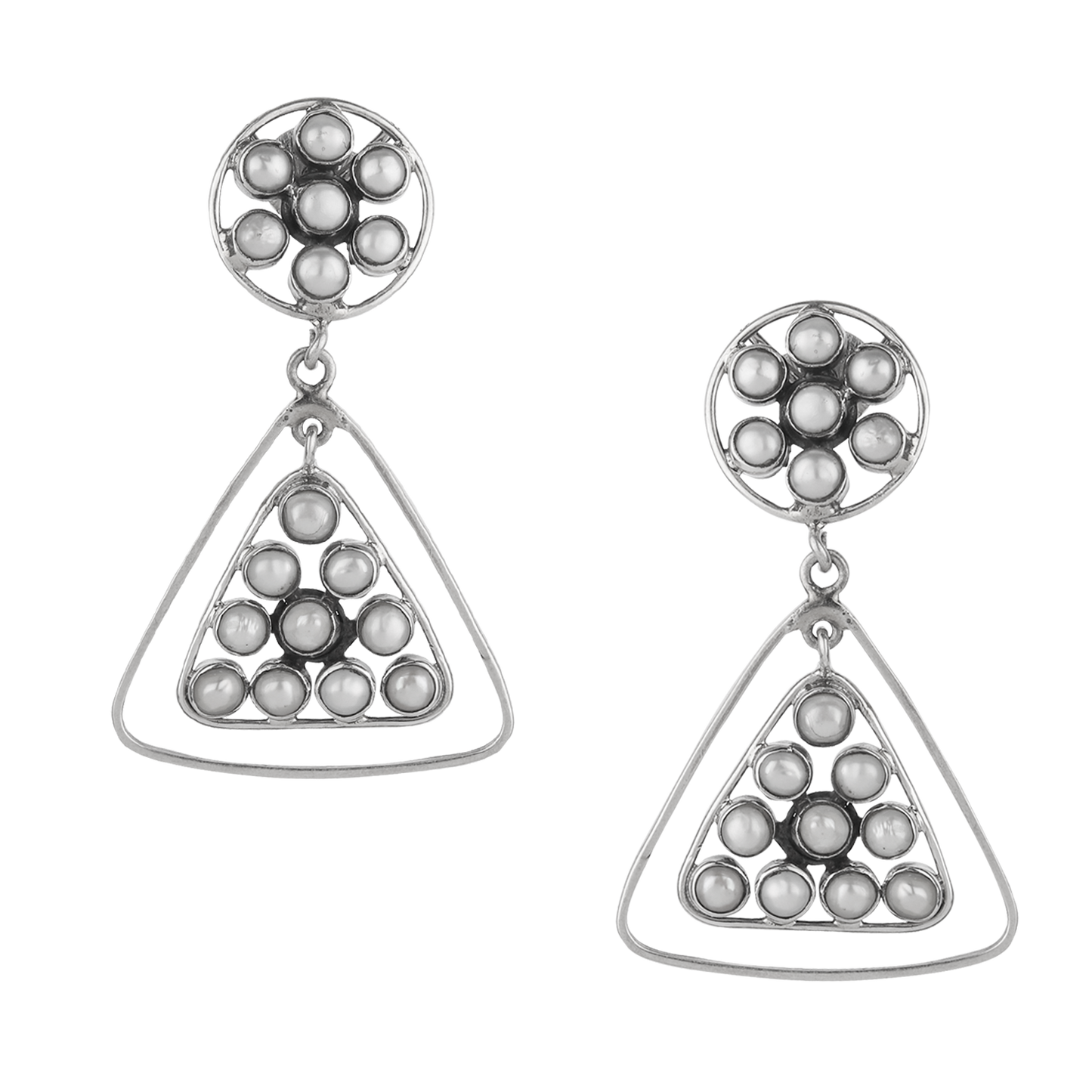 Diya Silver Love Pearl Earrings