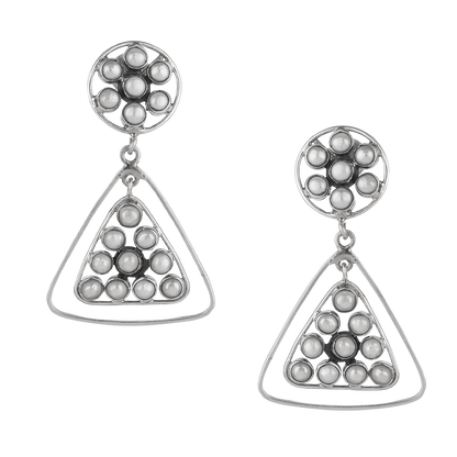 Diya Silver Love Pearl Earrings