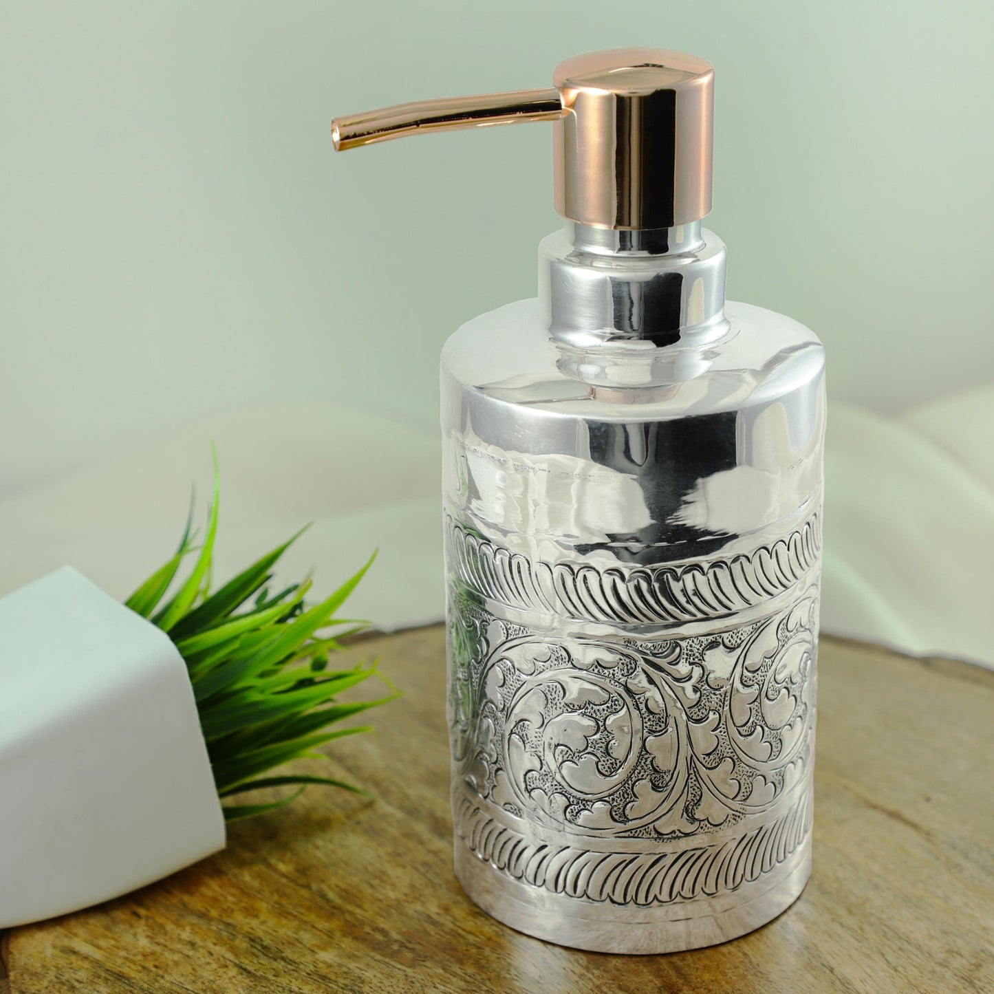 Fancy Silver Soap Dispenser