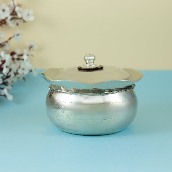 Wave Rim Silver Pot Bowl