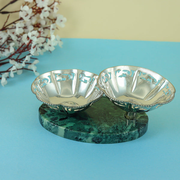 Dual Marble Silver Bowl