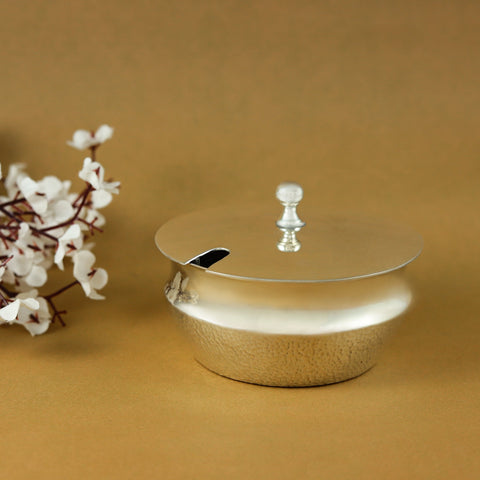 Alluring Silver Bowl With Cap