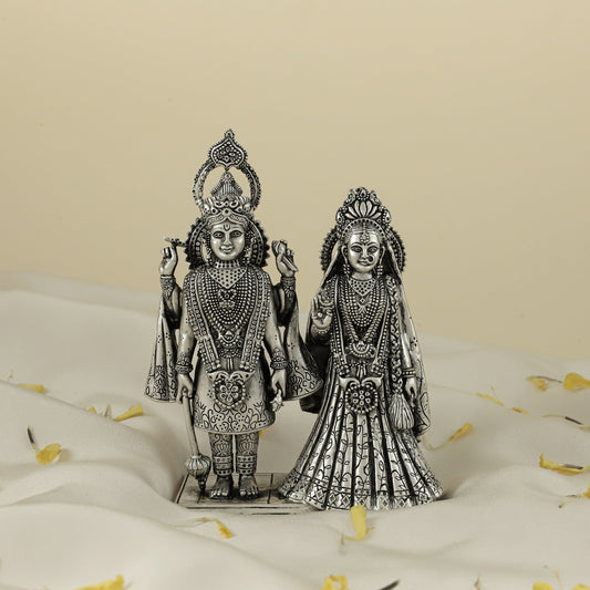 Beautiful Lakshmi Narayan Silver Idol