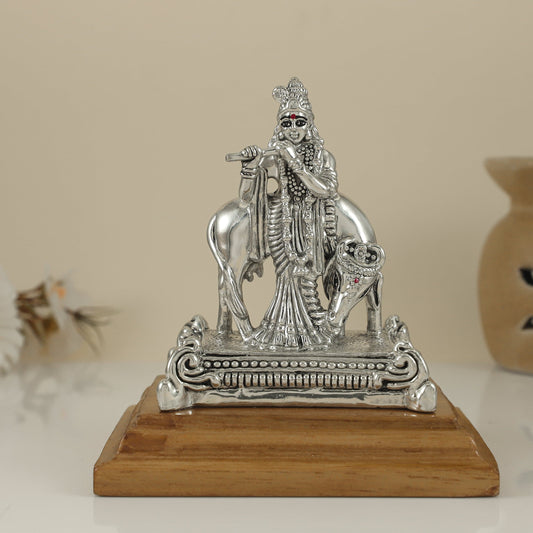 Pretty Krishna Silver Idol