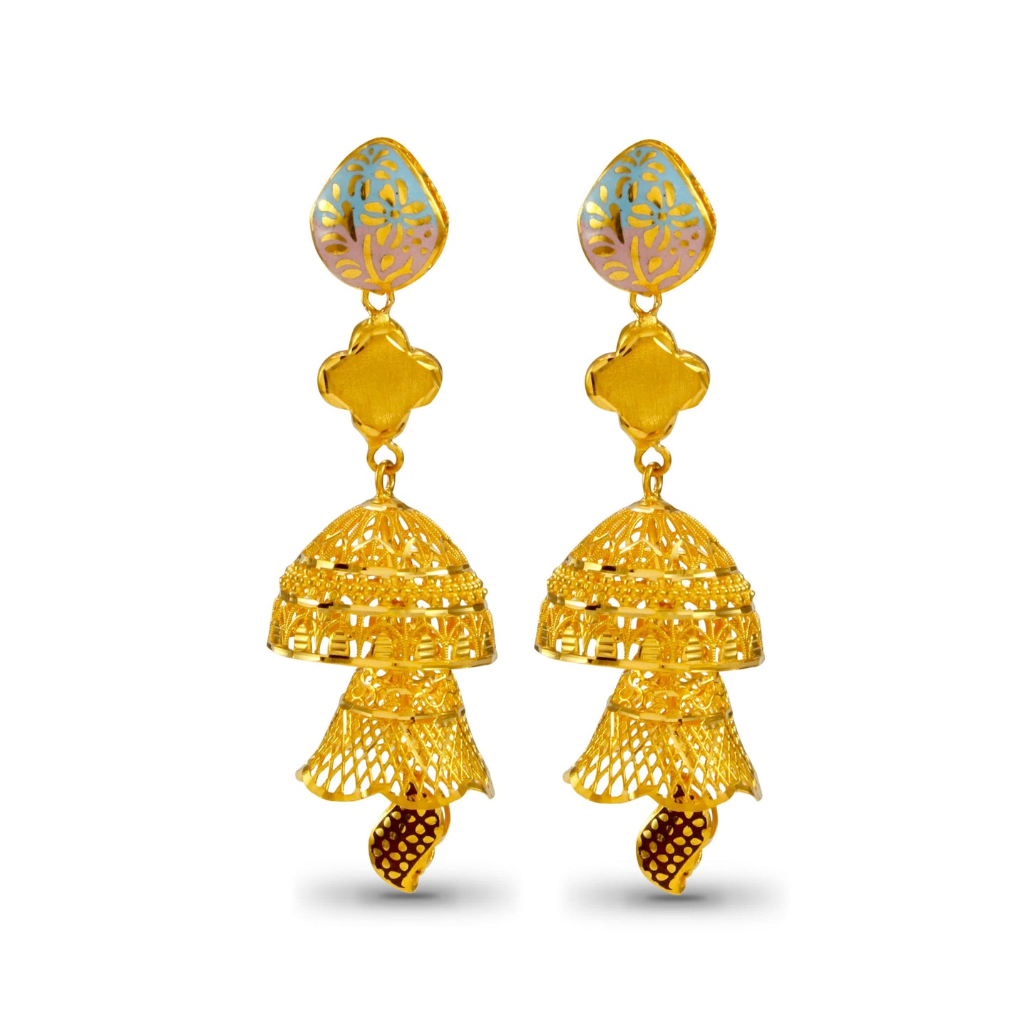 Purva Charming Gold Earrings