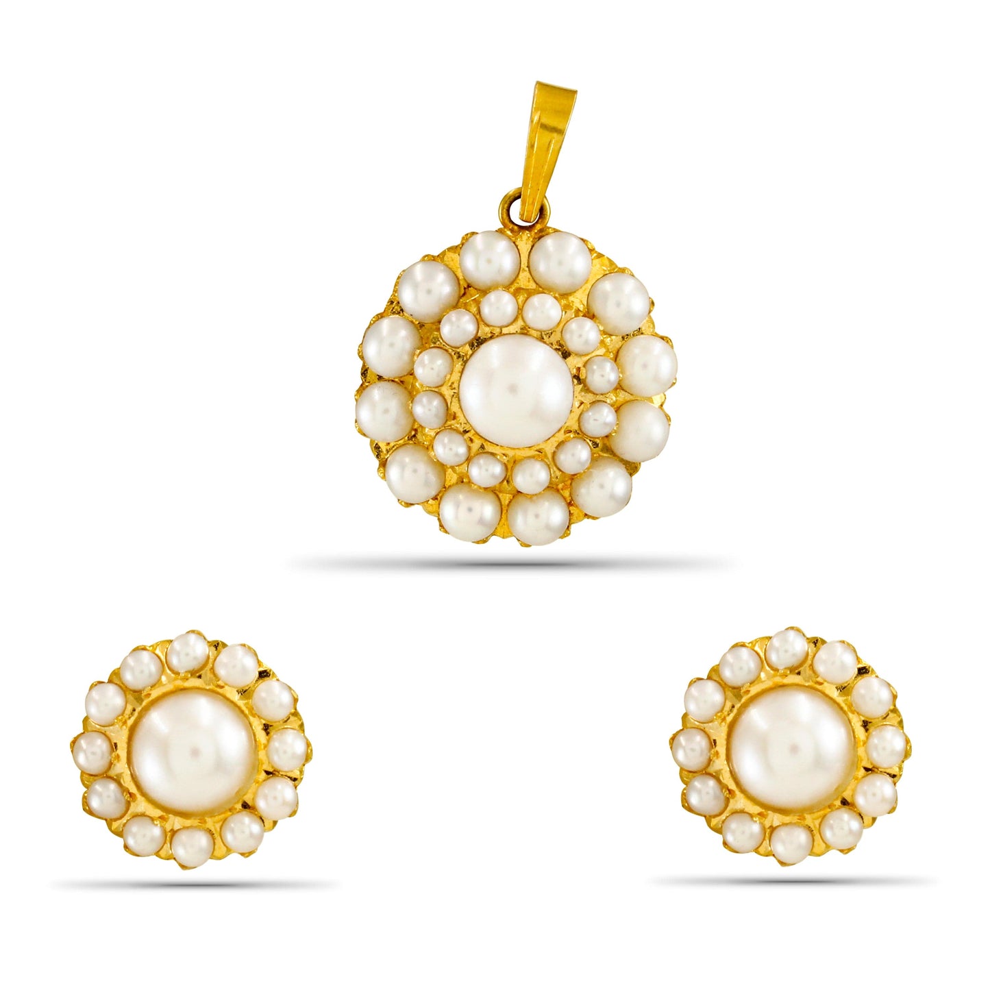 Shama Floral Gold Pendant Set