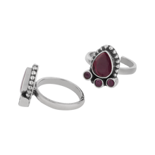 Rianna Red Sterling Silver Toe Rings
