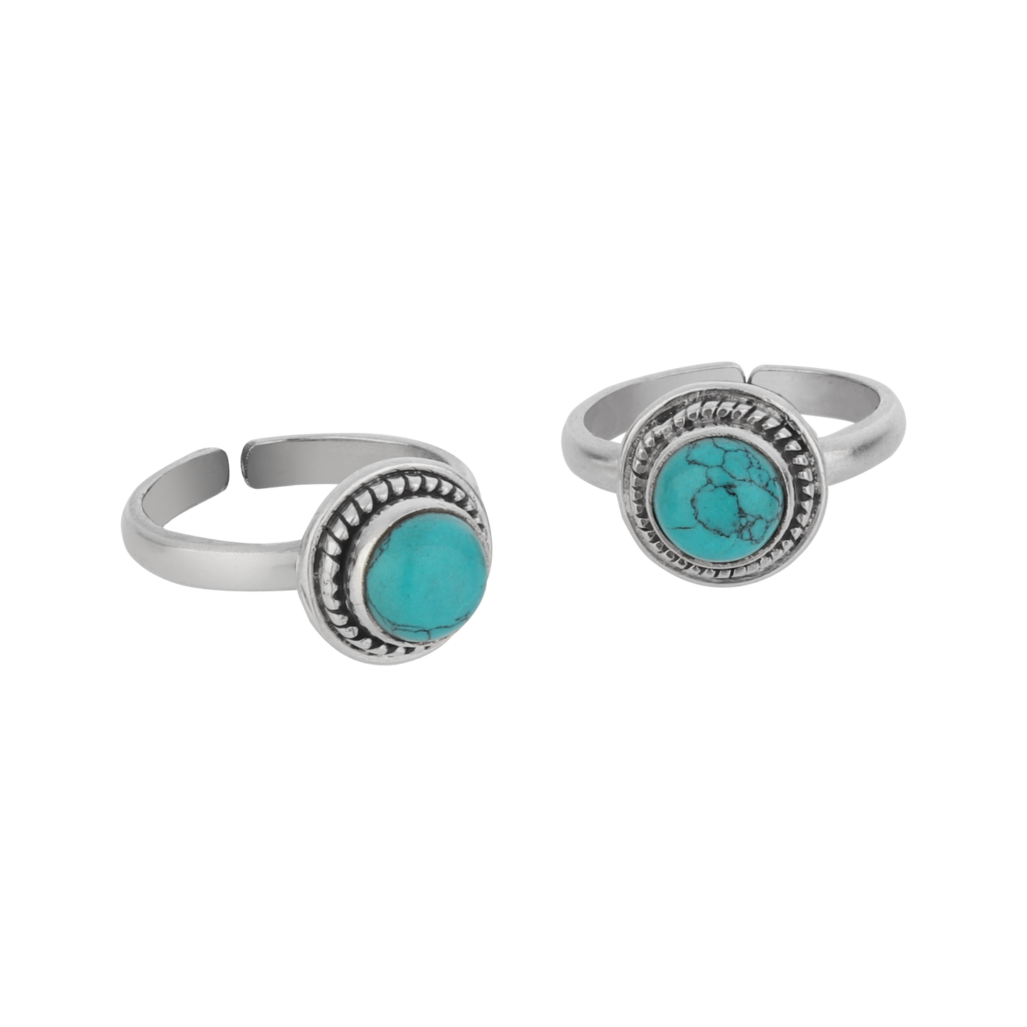Diana Turquoise Adjustable Silver Toe Ring