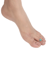 Turquoise Adjustable Silver Toe Rings