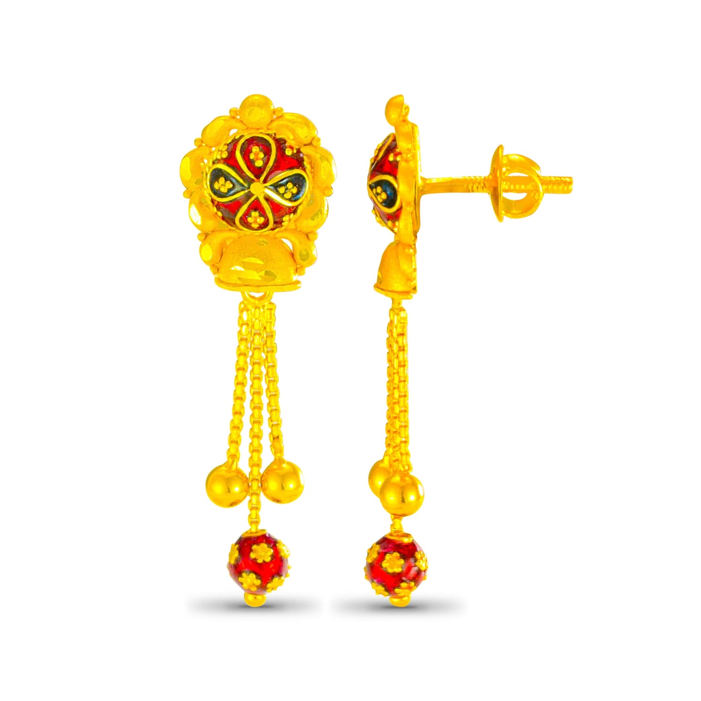 Meenu Fancy Gold Earrings