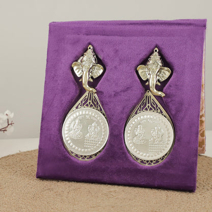 Charming 50GM Lakshmi-Ganesh Silver Coins Set