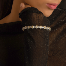 Zarina Yellow and White Silver Bangle with Swarovski Zirconia