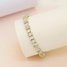 Zarina Yellow and White Silver Bangle with Swarovski Zirconia