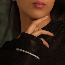 Cristina Silver Bangles with Round Cut Swarovski Zirconia