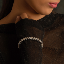 Shanaya Silver Bangles with Oval Cut Swarovski Zirconia