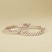 Shanaya Silver Bangles with Oval Cut Swarovski Zirconia