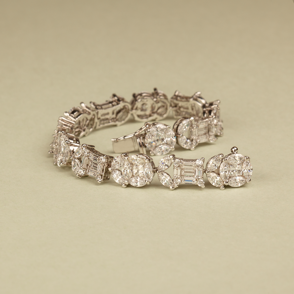 Liza Fancy Shaped Swarovski Zirconia Silver Bracelet