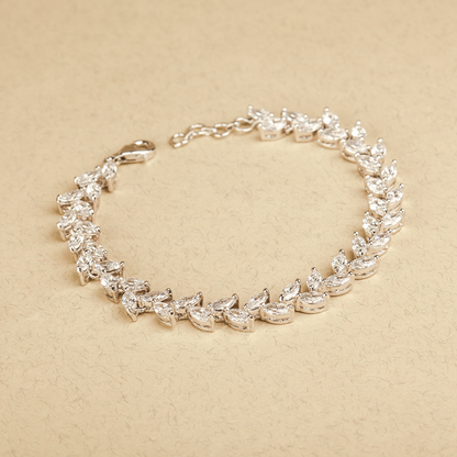 Avika Classy Marquise Cut Swarovski Zirconia Silver Bracelet