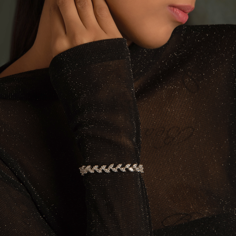 Avika Classy Marquise Cut Silver Bracelet