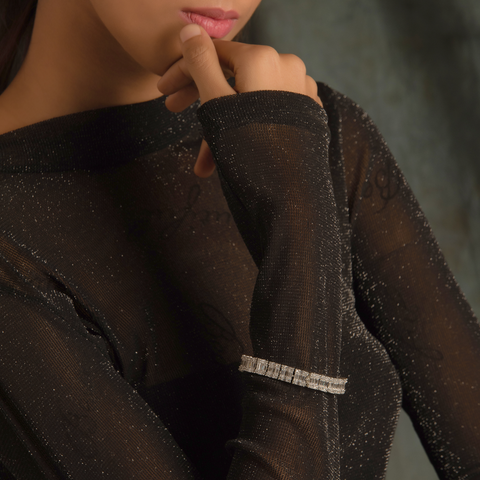 Khushi Emerald Silver Bracelet