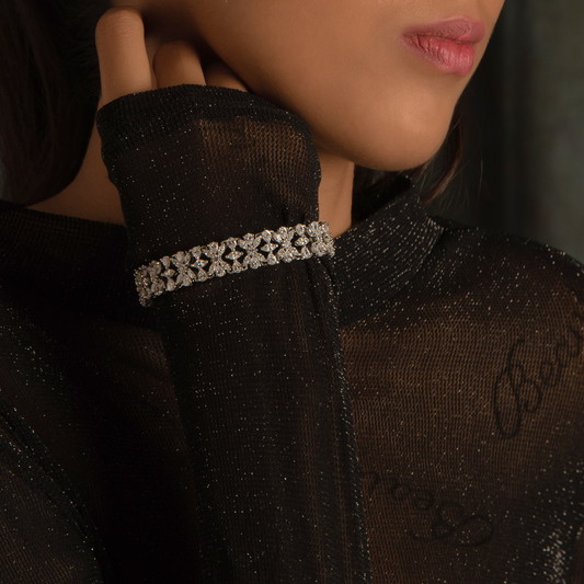 Myra Marquise & Teardrop Swarovski Zirconia Silver Bracelet
