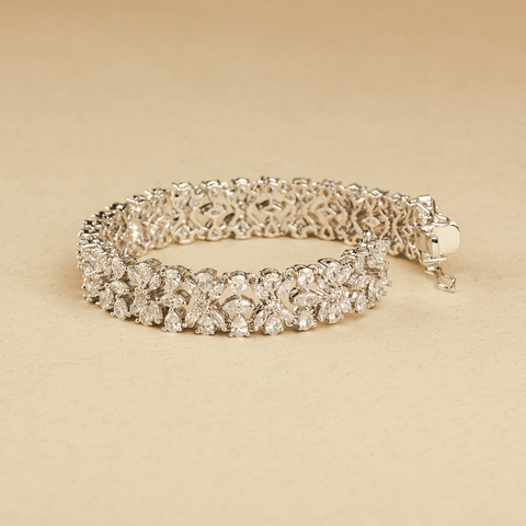 Myra Marquise & Teardrop Silver Bracelet