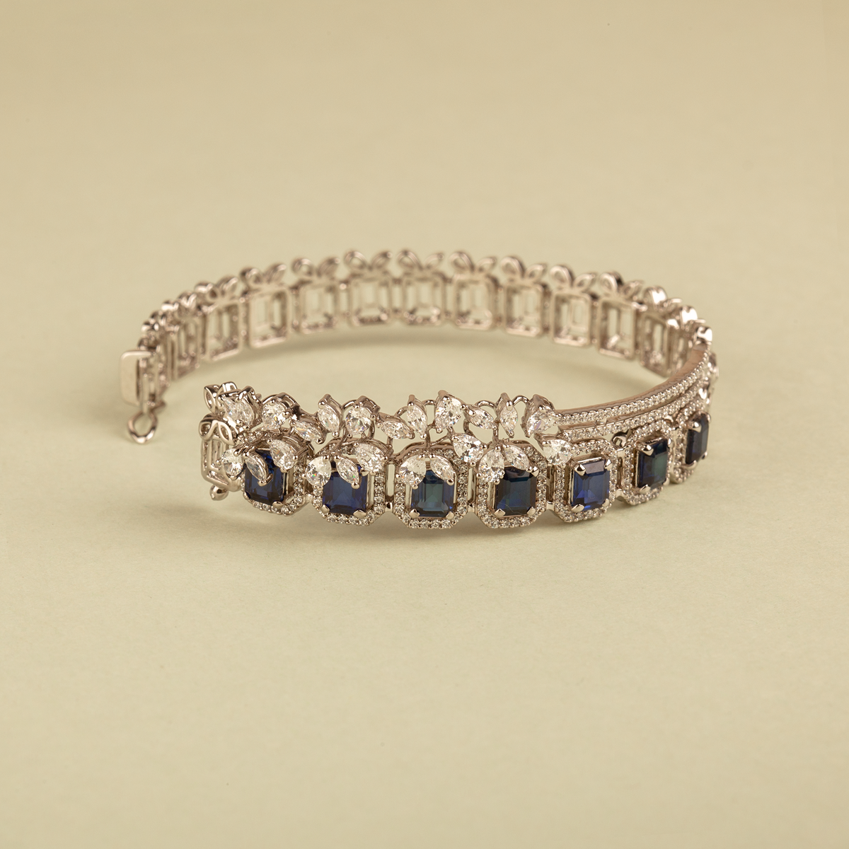 Anelia Blue & White Swarovski Zirconia Silver Bracelet