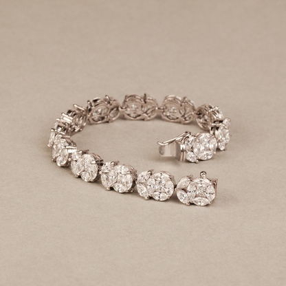 Ronita Mix-Shaped Swarovski Zirconia Silver Bracelet