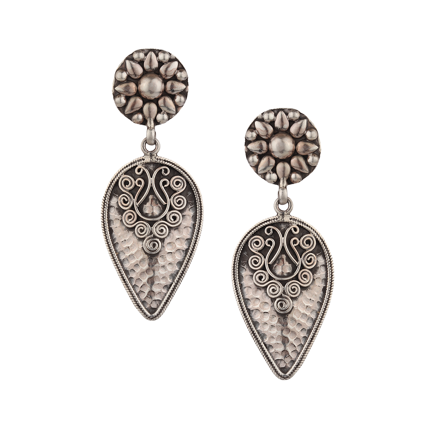 Rasya Tribal Silver Earrings