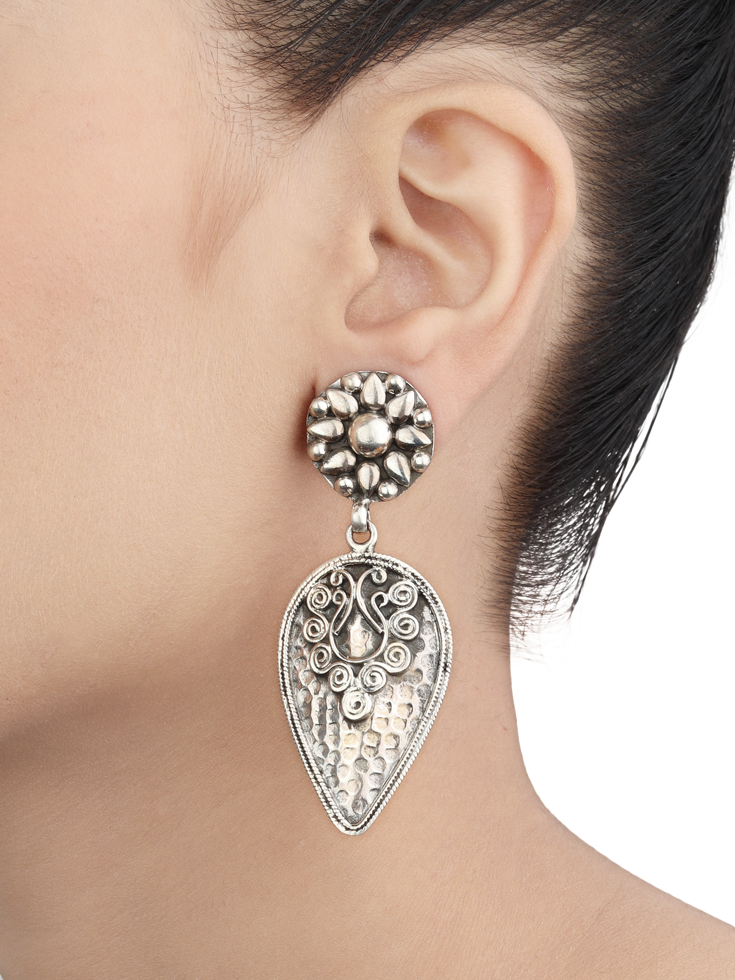 Rasya Tribal Silver Earrings