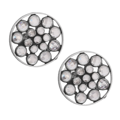 Kayna Sterling Silver Crystal Stud Earrings